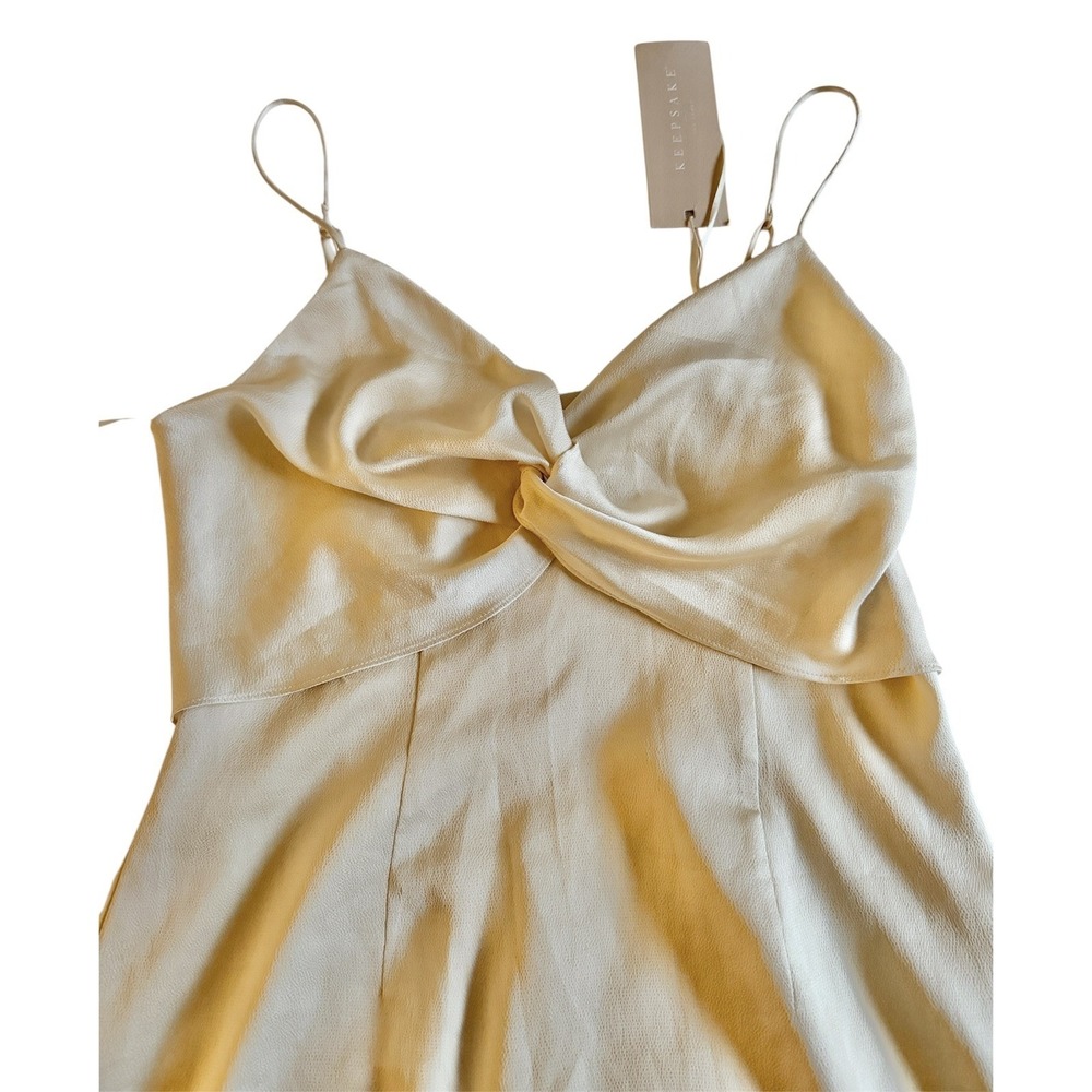 Keepsake NWT Ivory Satin Midi Dress Bridal Shower Rehearsal Dinner Elopement 8